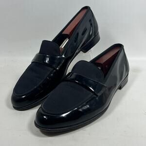 SALVATORE FERRAGAMO Shoes Mens 11 D Dean Tuxedo Dress Patent Leather Black Italy